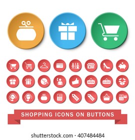 Set of 25 Universal Shopping Icons. Isolated Elements.