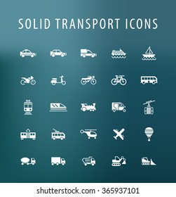 Set of 25 Universal Transport Icons. Isolated Elements.