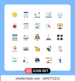 Set of 25 Vector Flat Colors on Grid for bowl; plate; equipment; kitchen; seesaw Editable Vector Design Elements