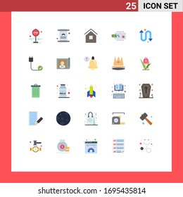 Set of 25 Vector Flat Colors on Grid for payments; marketing; building; flow; shack Editable Vector Design Elements