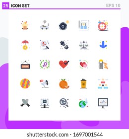 Set of 25 Vector Flat Colors on Grid for customer; magazine; summer; leaflet; advertisement Editable Vector Design Elements