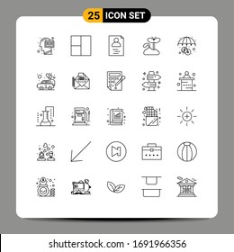 Set of 25 Vector Lines on Grid for car; insurance; profile; finance; maturity Editable Vector Design Elements