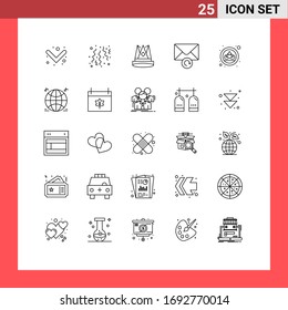 Set of 25 Vector Lines on Grid for coin; retry; king; message; achievement Editable Vector Design Elements