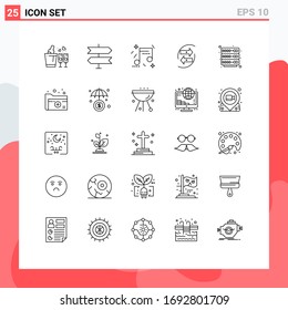 Set of 25 Vector Lines on Grid for hosting; money; happiness; exchang; chart Editable Vector Design Elements