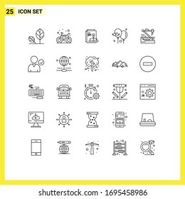 Set of 25 Vector Lines on Grid for future; father; gym; dad; report Editable Vector Design Elements