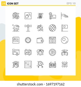 Set of 25 Vector Lines on Grid for alms; recording; drum; handycam; camcorder Editable Vector Design Elements