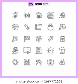 Set of 25 Vector Lines on Grid for chinese; tech; education; smart; robot Editable Vector Design Elements