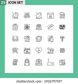 Set of 25 Vector Lines on Grid for holiday; day; play; calendar; space Editable Vector Design Elements