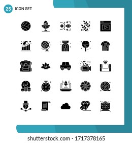 Set of 25 Vector Solid Glyphs on Grid for design; nature; file; leaves; editable Editable Vector Design Elements