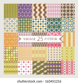 Set of 25 Vintage vector seamless patterns