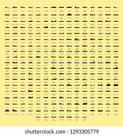 Set of 277 City Silhouette from Asia ( Phnom Penh, Beijing, China, Russia, Turkey, India, Moscow, Japan, Tokyo, Cairo, Egypt, Indonesia, Jakarta, Jerusalem, Pyongyang, North Korea, Seoul, Malaysia )