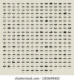 Set of 277 City Silhouette from Asia ( Phnom Penh, Beijing, China, Russia, Turkey, India, Moscow, Japan, Tokyo, Cairo, Egypt, Indonesia, Jakarta, Jerusalem, Pyongyang, North Korea, Seoul, Malaysia )