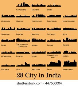 Set of 28 City in India ( Mumbai, Jaipur, Delhi, Indore, Pune, Gurgaon, Nagpur, Noida, Kolkata, Surat, Nerul, Thane, Rajkot, Faridabad, Goregaon, Ghaziabad, Amritsar, Chennai, Kota, Hyderabad, Patna )