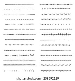 Set of 28 hand drawn borders. Beautiful dividers for wedding and bridal shower invitations, cards, patterns, web projects.