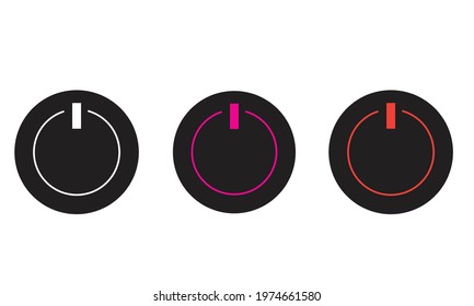 A set of 2D on-off buttons with a simple design