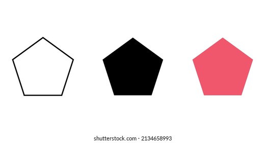 Set Of 2d Pentagon Shape In Mathematics