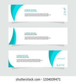 Set of 3 abstract banner web template in flat style design with simple and colorful decoration vector illustration, easy to edit for your ads, banner, flyer, background, header, footer, promotion