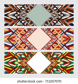 Set of 3 abstract colorful horizontal banner templates