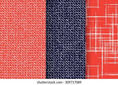 Set of 3 Abstract patterns. Color seamless vector backgrounds.