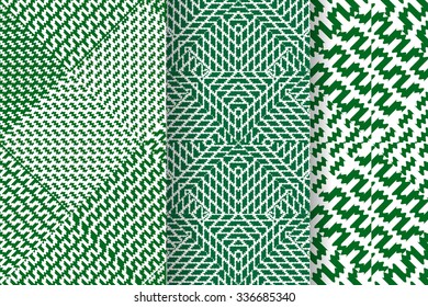 Set of 3 Abstract patterns. Color seamless vector backgrounds.