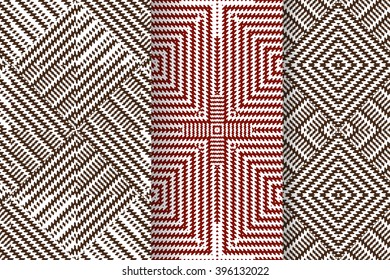 Set of 3 Abstract patterns. Seamless  geometric  illustration, cloth vector backgrounds, fabric textile pattern