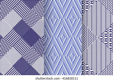 Set of 3 Abstract patterns. Seamless  geometric  illustration, cloth vector backgrounds, fabric textile pattern