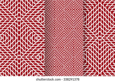 Set of 3 abstract seamless ornament patterns vector illustrations