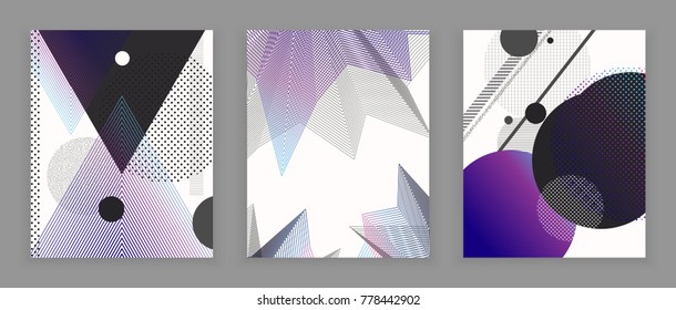 Set of 3 abstract universal backgrounds. Vector illustration