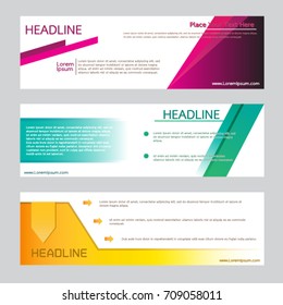 Set 3 of Banners Design for Business or Website Template Brochure