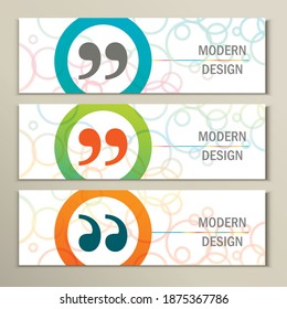 Set of 3 banners with quote text bubble