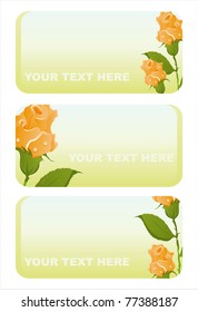 set of 3 beautiful roses banners