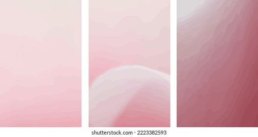 Set of 3 bright, pink pastel abstract and poly wallpapers that blend harmoniously. You can use them to make wall paintings, decorate cards, phone wallpapers, banner websites, instagram,...