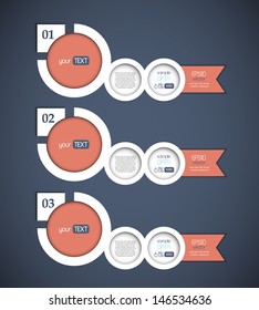 Set of 3 bubble banners. Can be used for infographics / web design / numbered banners