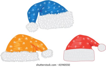 set of 3 christmas santa caps 2