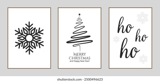 Set of 3 Christmas wall paintings. Christmas tree and snow wall paintings. Printable Christmas Home Decorations, Ornaments, Christmas Wall Art