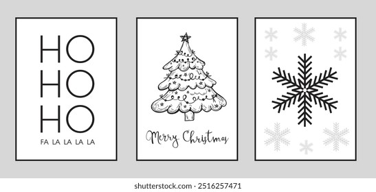 Set of 3 Christmas wall paintings. Christmas tree and snow wall paintings. Printable Christmas Home Decorations, Ornaments, Christmas Wall Art