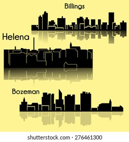 Set of 3 city in Montana ( Helena, Billings, Bozeman )