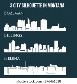 Set of 3 city in Montana ( Helena, Billings, Bozeman )