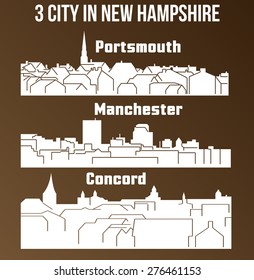 Set of 3 city in New Hampshire ( Concord, Manchester, Portsmouth )