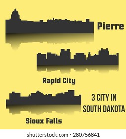Set of 3 city in South Dakota ( Pierre, Sioux Falls, Rapid City )