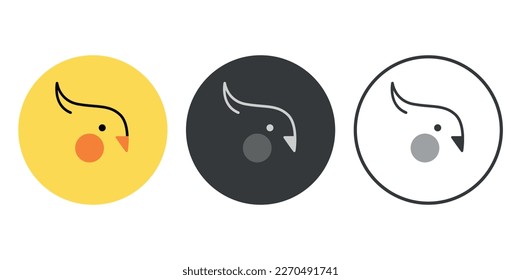 Set of 3 cockatiel icons.