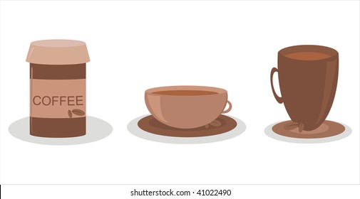 set of 3 coffee icons