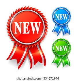 Set of 3 color labels with New text