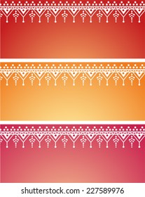 Set of 3 colorful Asian henna banners