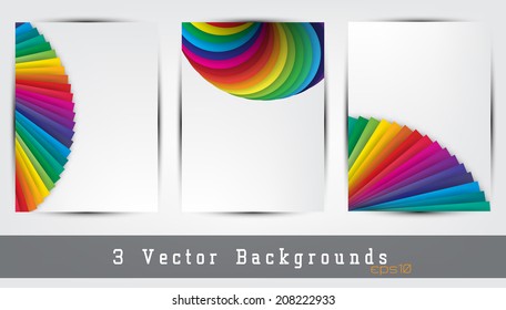 set of 3 colorful backgrounds. Space for your text. (EPS10 Vector)