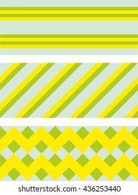 Set of 3 colorful boho seamless patterns