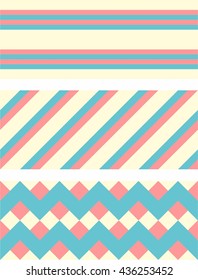 Set of 3 colorful boho seamless patterns