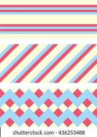 Set of 3 colorful boho seamless patterns