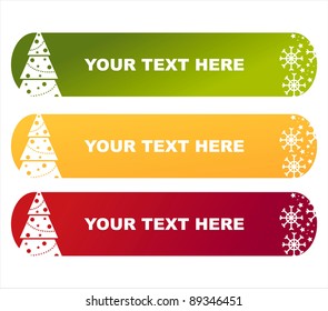 set of 3 colorful christmas banners