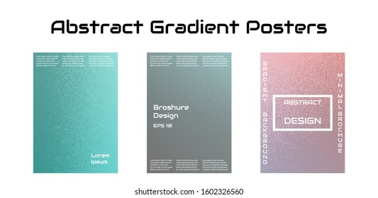 Set of 3 colorful gradient banners. Design mockup. Gradient grit layout for greetings card, flyers, invitation, posters, brochure, banners, calendar. Trend banners. Vector stock illustration. 